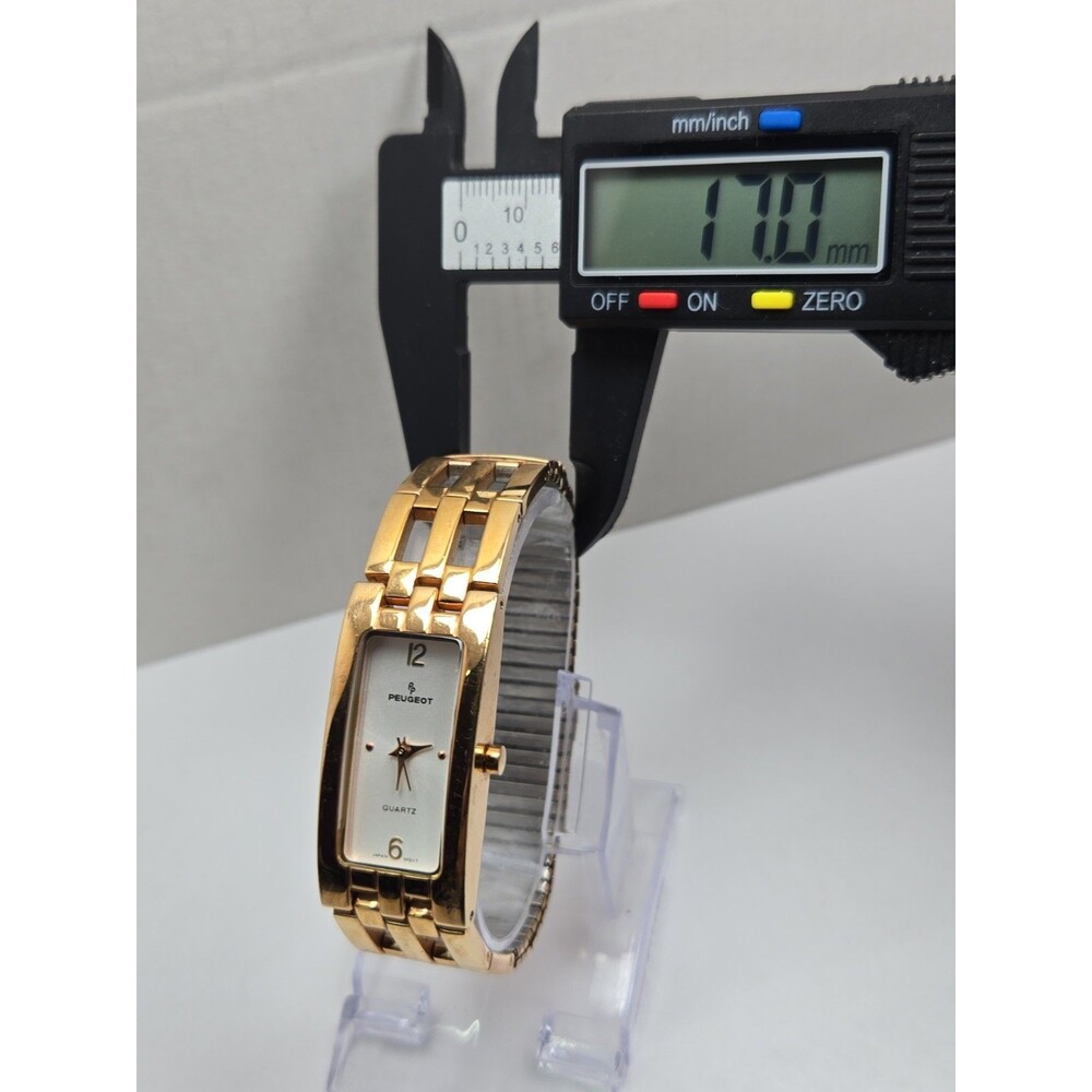 Womens Peugeot PQ8540 Rose Gold Tone Rectangle Bracelet Quartz Watch New Battery - Picture 6 of 12
